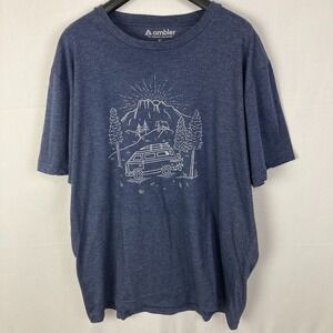 Ambler Mountain Van Life Graphic Tee XL Blue Organic Cotton Recycled Poly Canada